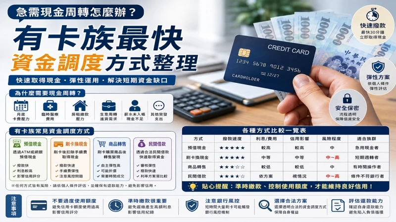 急需現金周轉怎麼辦？有卡族最快資金調度方式整理｜潮霖數位資產｜有卡即可申請