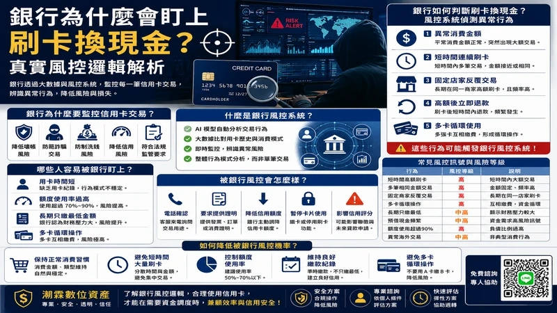 銀行為什麼會盯上刷卡換現金？真實風控邏輯解析｜潮霖數位資產｜有卡即可申請
