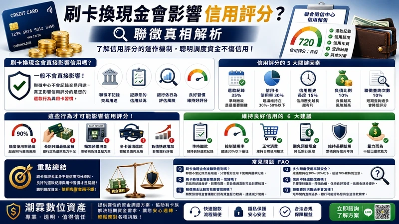 刷卡換現金會影響信用評分？聯徵真相解析｜潮霖數位資產｜有卡即可申請