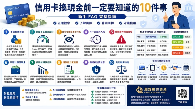 信用卡換現金前一定要知道的 10 件事｜新手 FAQ｜潮霖數位資產｜有卡即可申請